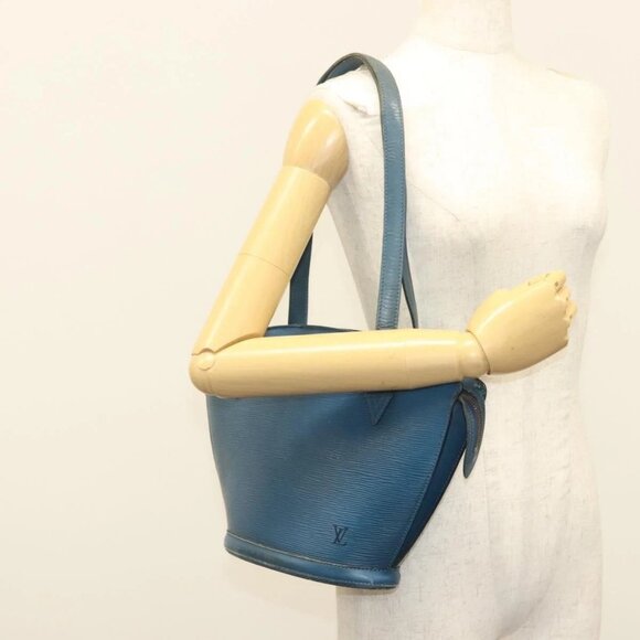 LOUIS VUITTON Epi Saint Jacques Poignees Long Bag Blue LV Auth - Picture 14 of 16